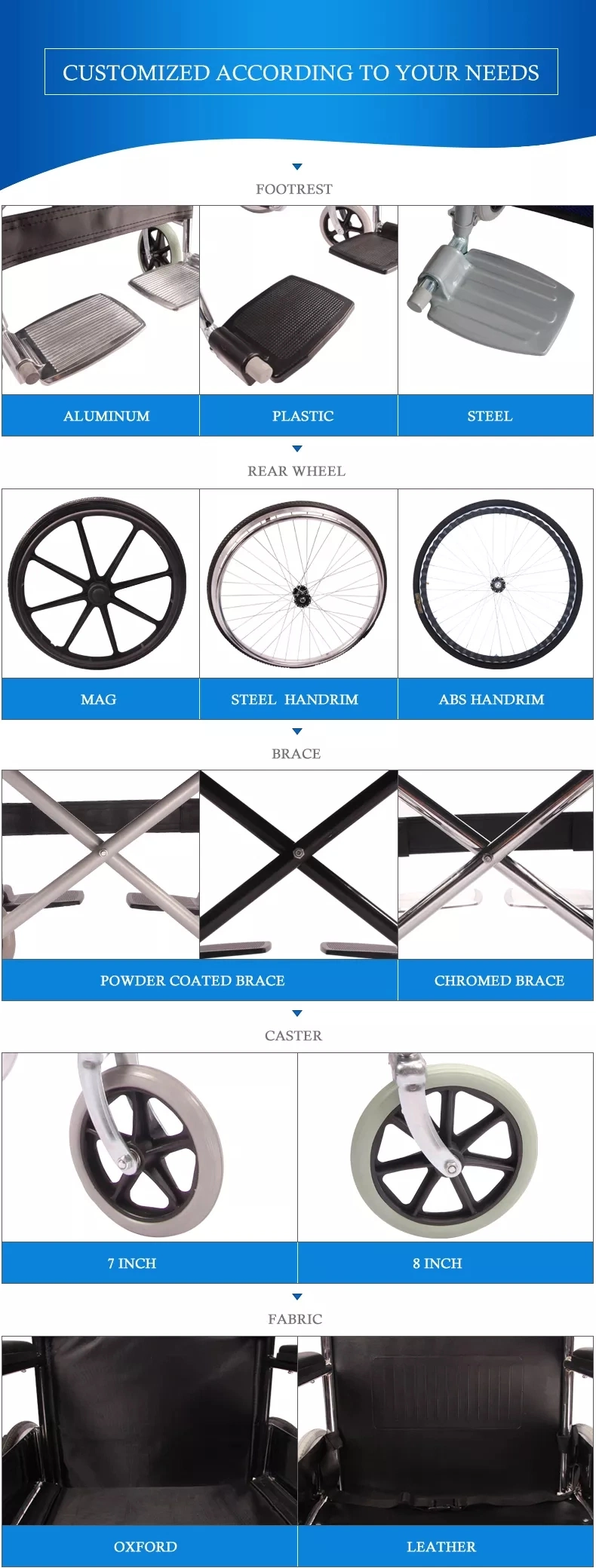 2023 Manual Folding Handicapped Wheelchair Wheelchair